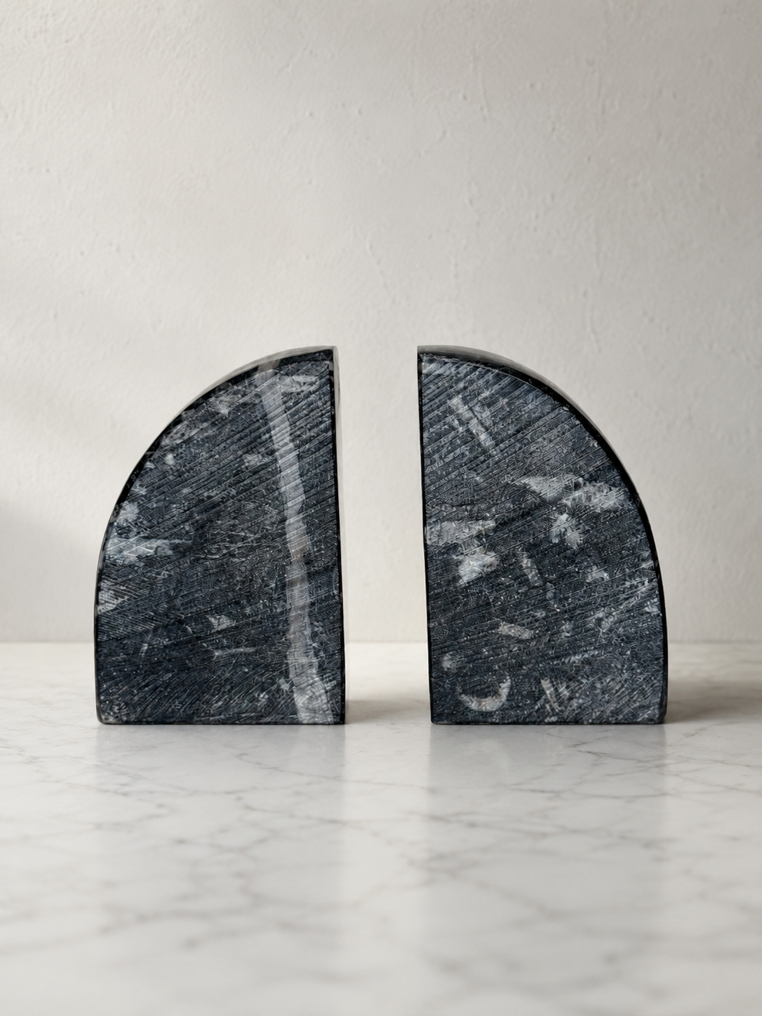 Orthoceras Fossil Stone Bookends