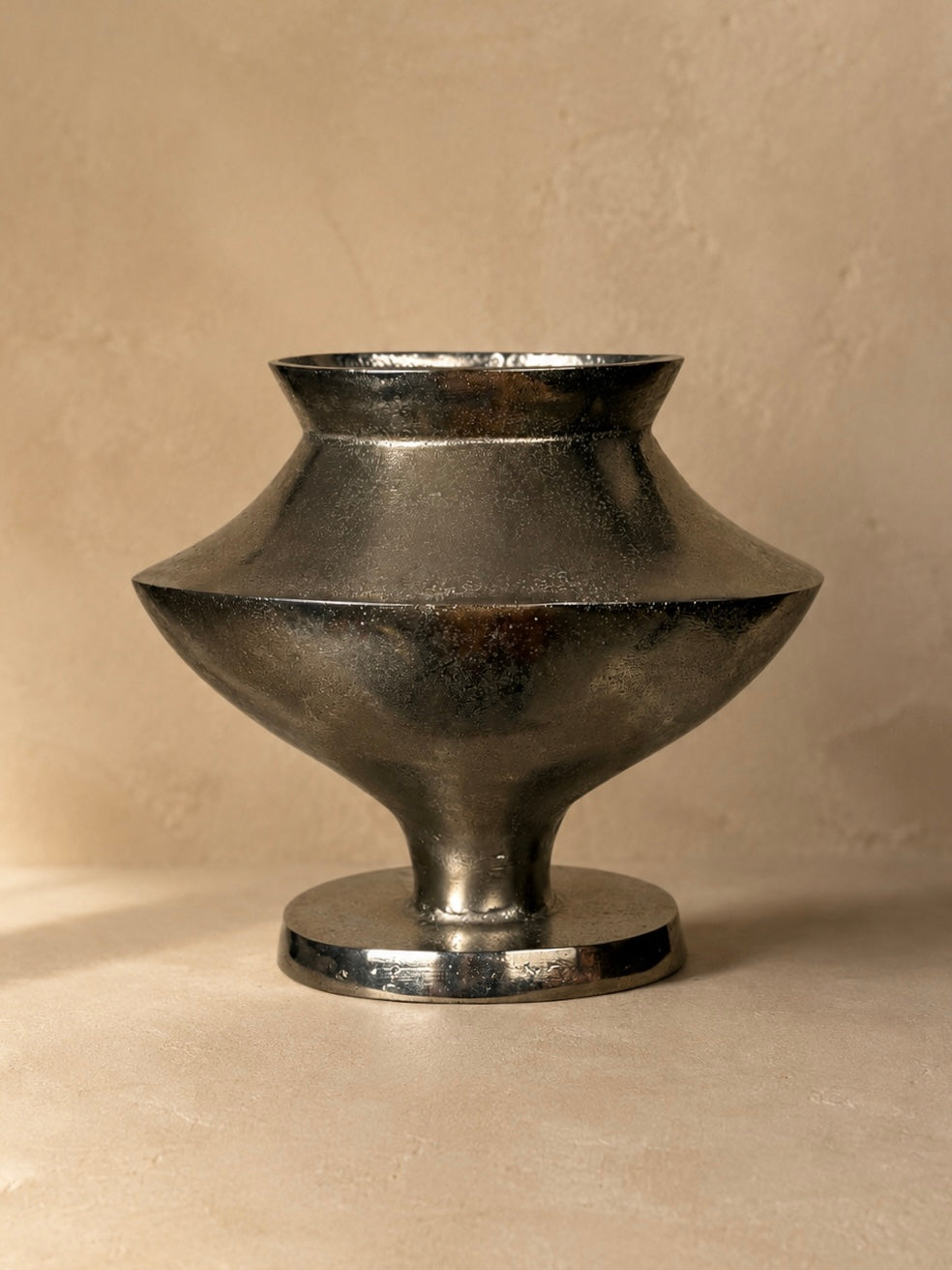Large Modernist Cast Aluminum Vase