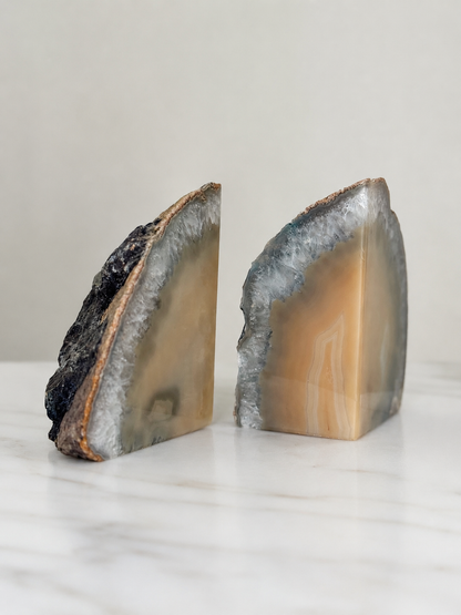 Pair of Natural Agate Bookends