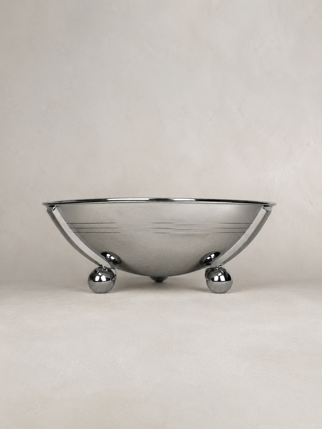 Modernist Chrome Bowl on Ball Feet