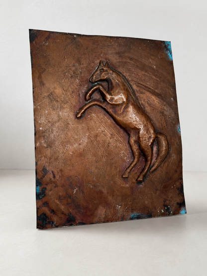 Copper Horse Repoussé Wall Plaque by Jack Jones