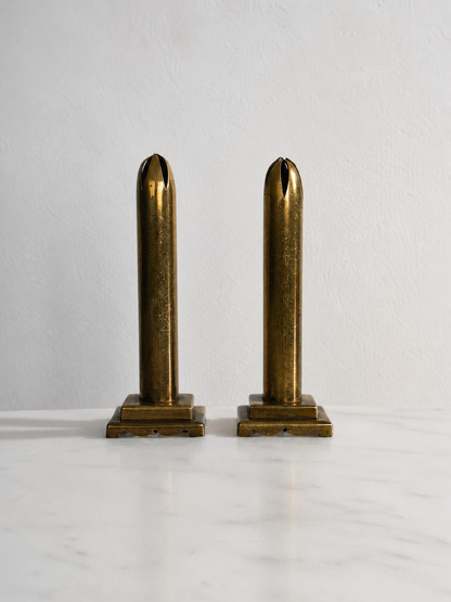 Pair of Brass Trench Art Vases