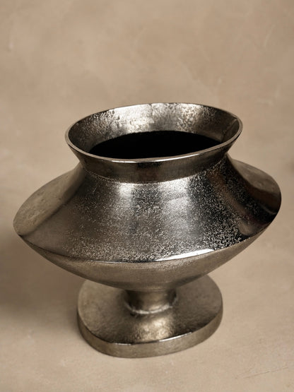 Large Modernist Cast Aluminum Vase