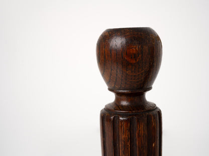 Pair of Turned Wooden Candlesticks, 1930s