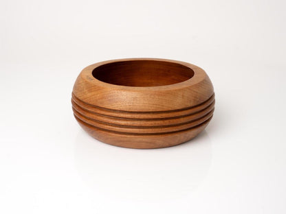 Ribbed Teak Bowl