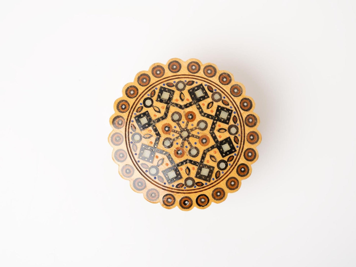 Ukrainian Folk Art Wooden Trinket Box | Vintage Hutsul Woodwork | Handcrafted Geometric Lidded Jar