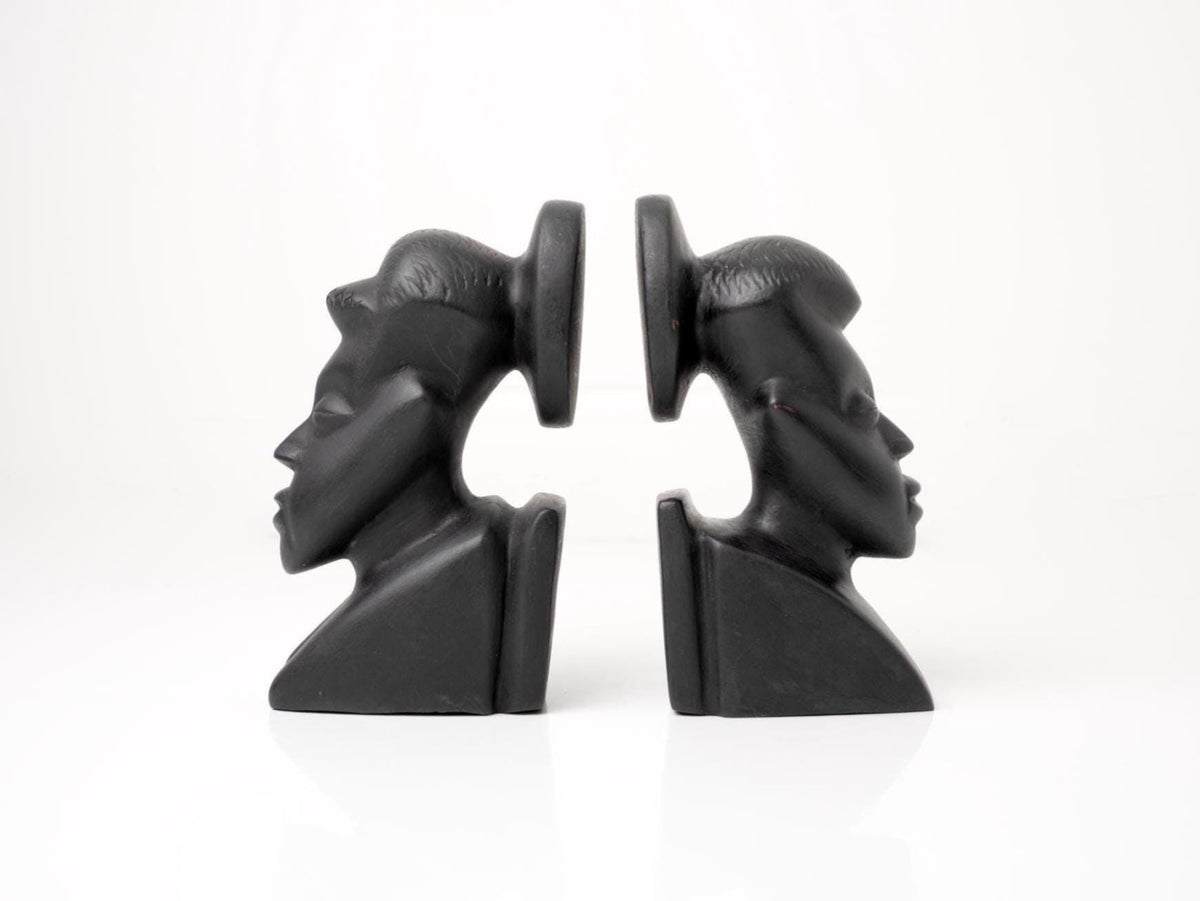 Pair of African Wood Bookends