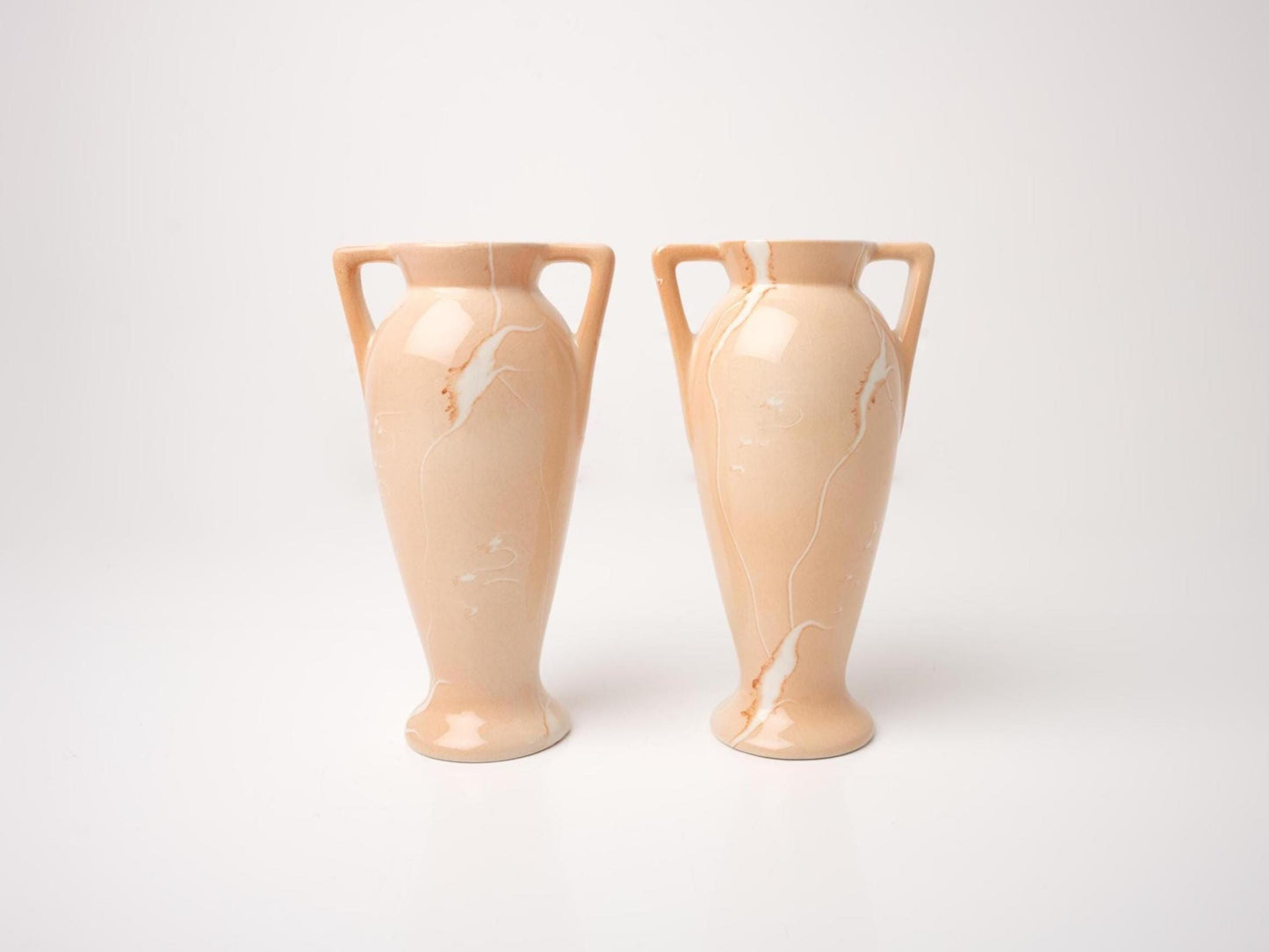 Pair of Art Deco Vases | 1920s Ceramic Vase Set | Matching Vases
