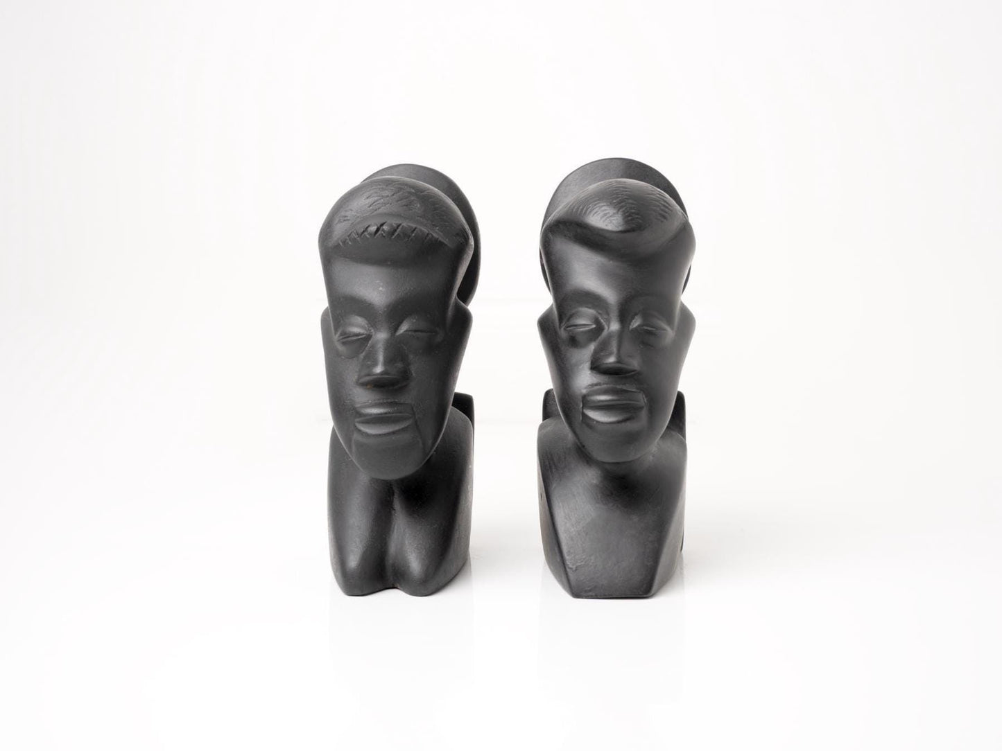 Pair of African Wood Bookends