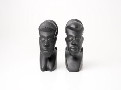 Pair of African Wood Bookends