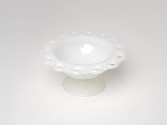 Lace Edge Milk Glass Dish