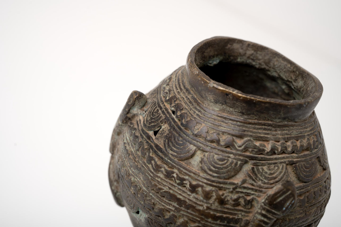 Dogon Bronze Vessel | West African Sculpture | African Bronze Pot with Lid