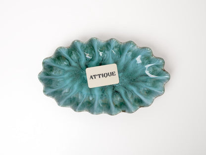 Blue Scalloped Ceramic Dish
