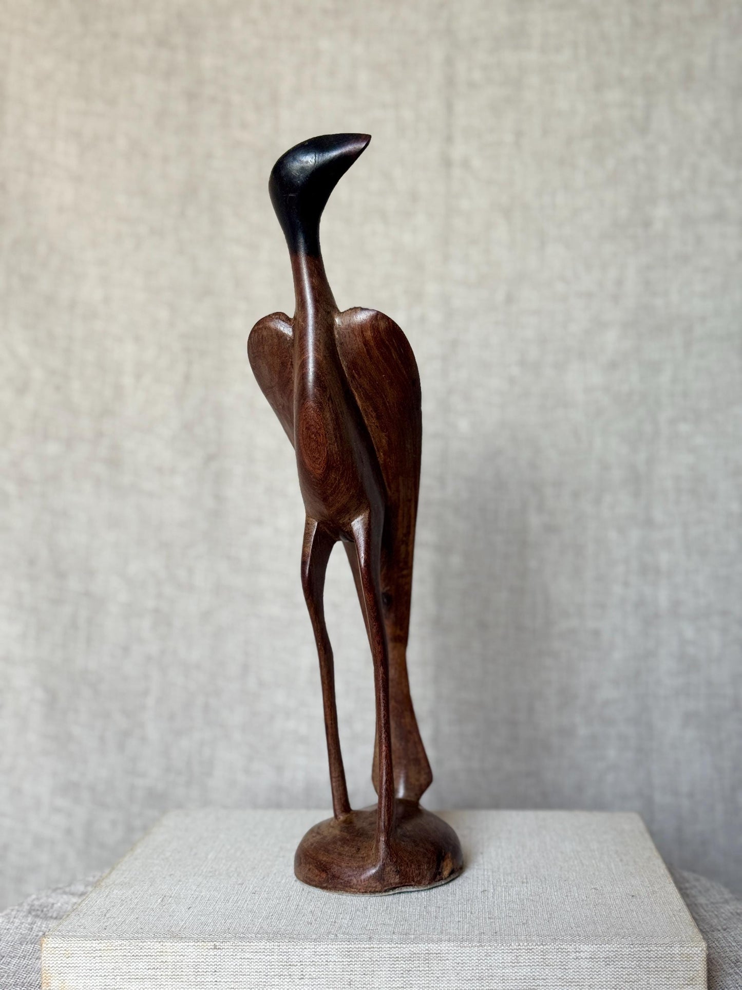 Mid Century Wooden Bird Sculpture | Hand Carved Vintage Figurine