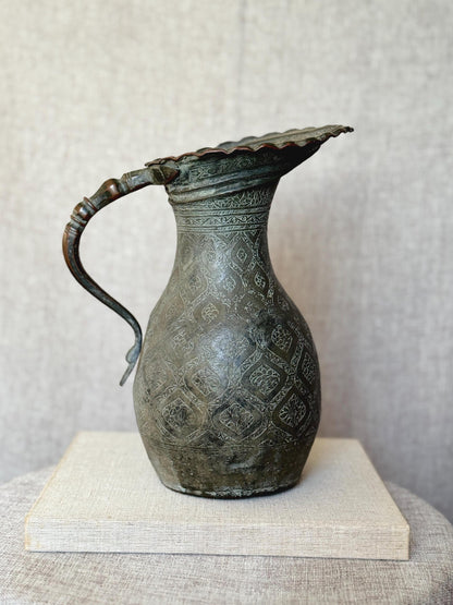 Qajar Tinned Bronze Ewer