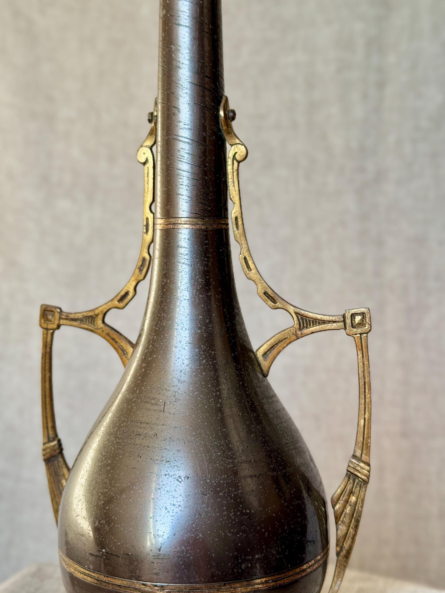 Vintage Daalderop Holland Brass Vase | Dutch Art Deco Metalwork