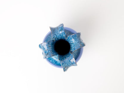 Blue Drip Glaze Terracotta Vase