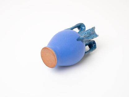 Blue Drip Glaze Terracotta Vase