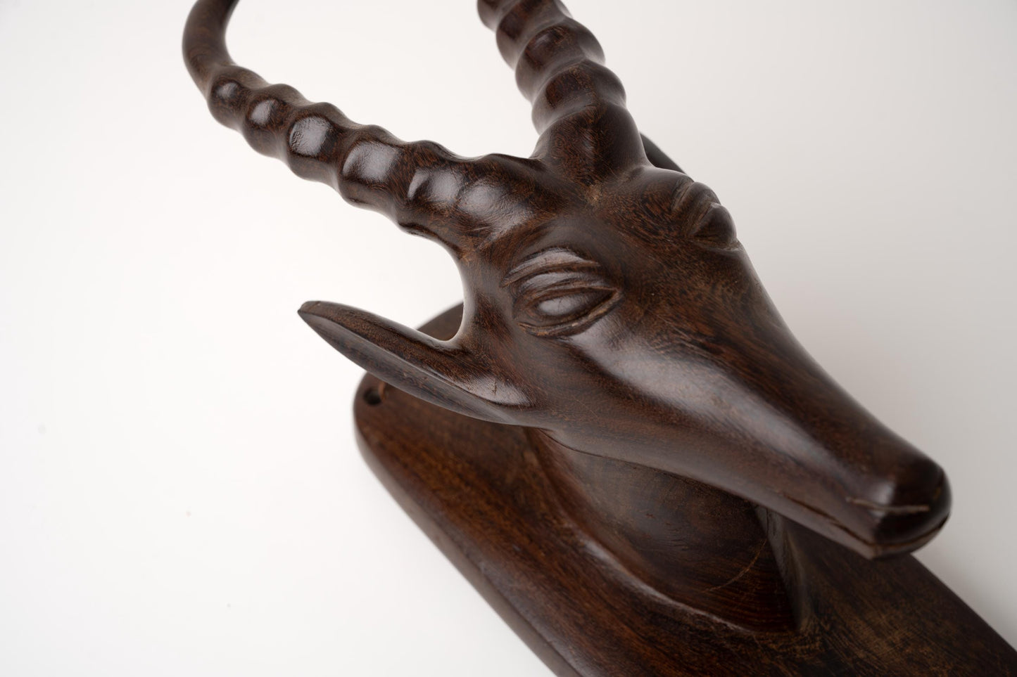 Mid Century African Wall Bust | Hand Carved Wooden African Sculpture
