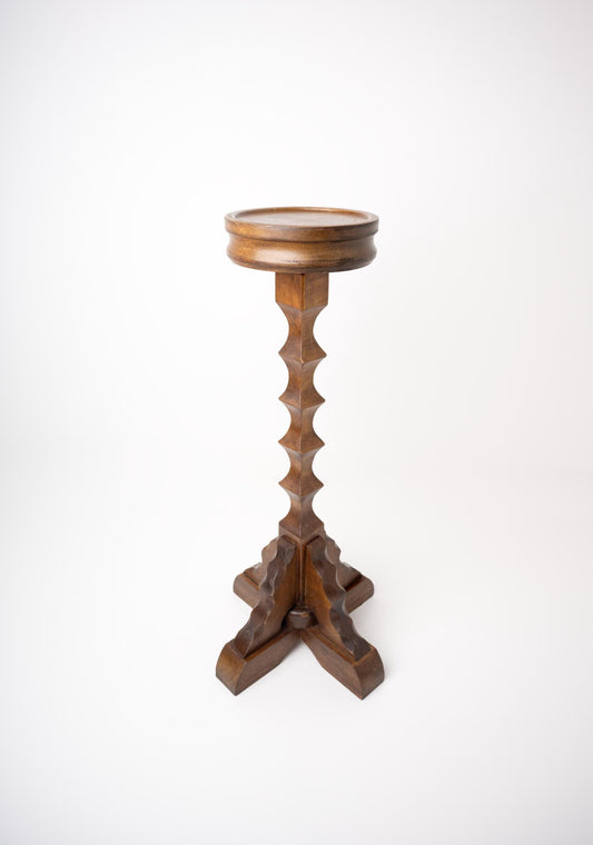 Sculptural Wood Pedestal Stand