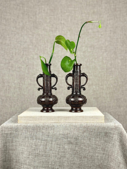 Pair of Cast Bronze Urn Vases 1950s
