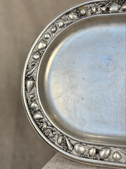 Large Pewter Shell Tray