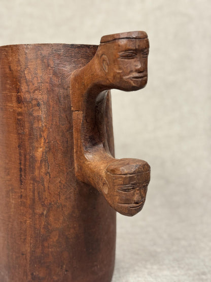 West African Carved Hardwood Vessel