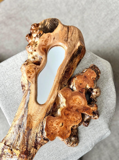 Burr Wood Wall Mirror