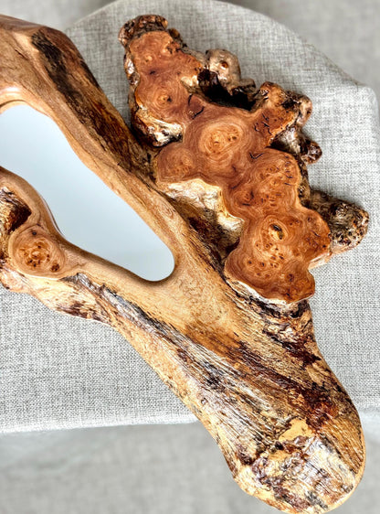 Burr Wood Wall Mirror