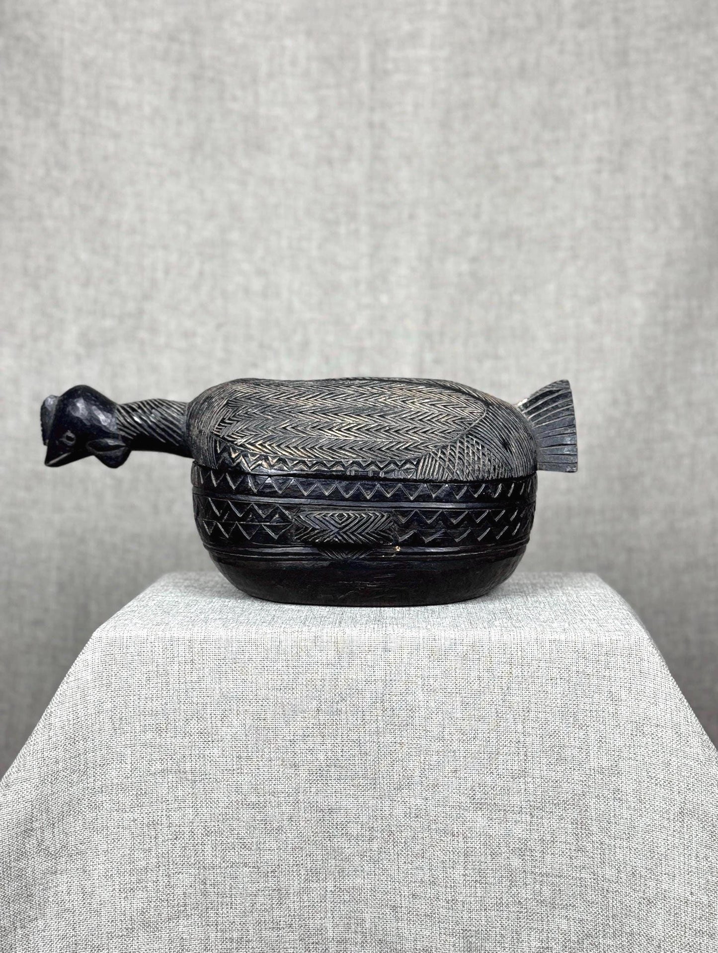 Vintage African Lozi Bowl | Zambian Tribal Bowl | African Sculptural Container | Wooden Art Object