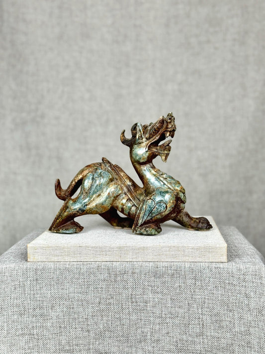 Serpentine Chinese Dragon Sculpture