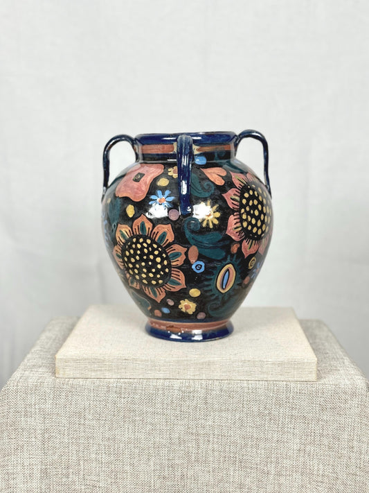Floral Ceramic Amphora Vase