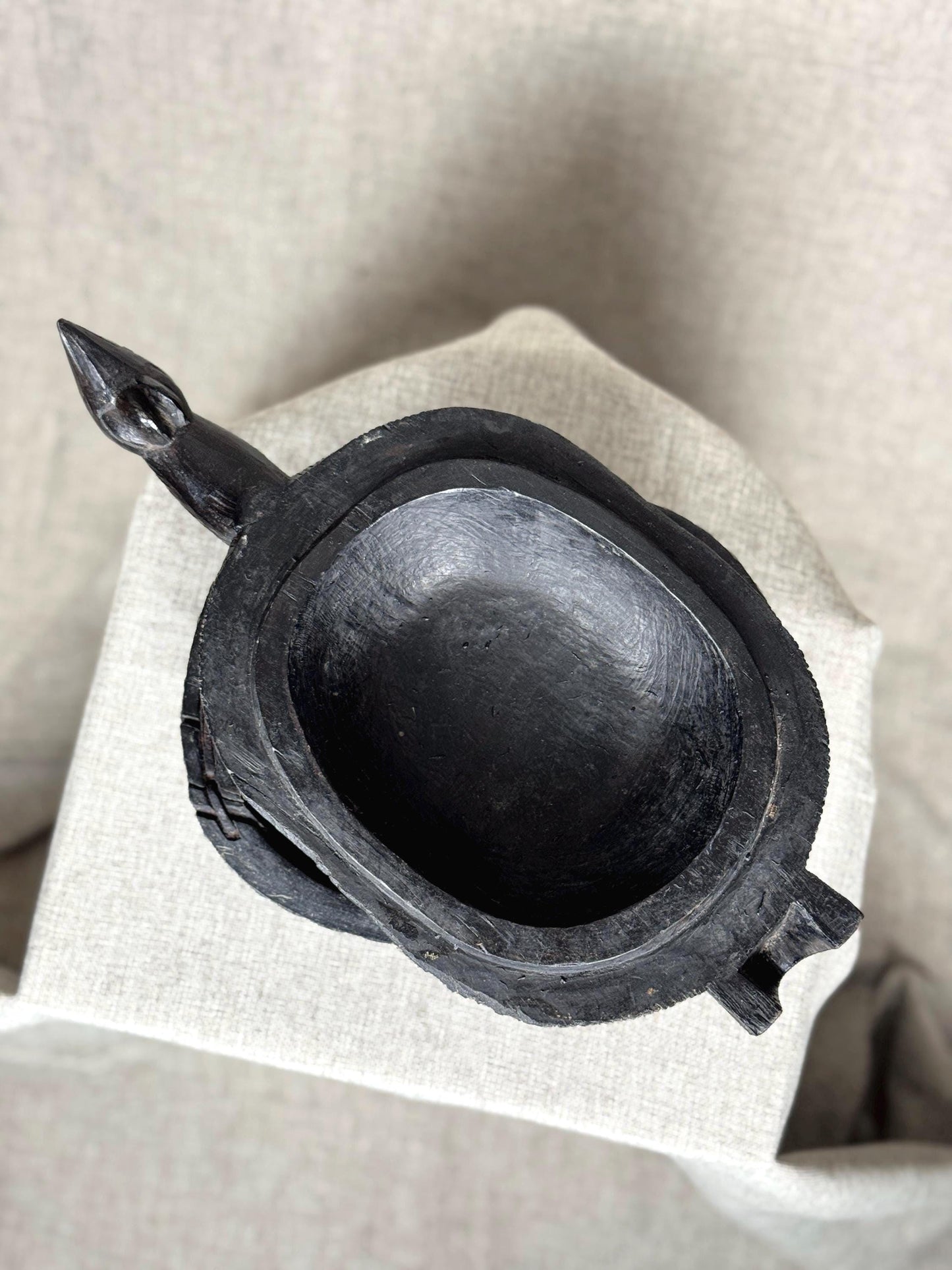 Vintage African Lozi Bowl | Zambian Tribal Bowl | African Sculptural Container | Wooden Art Object