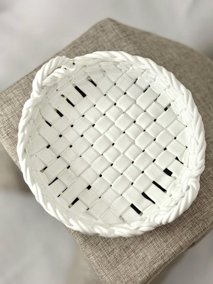 Italian Ceramic Basket Tray