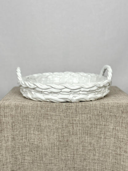 Italian Ceramic Basket Tray