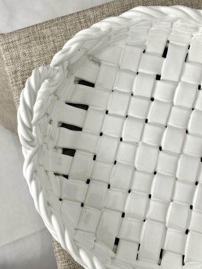 Italian Ceramic Basket Tray