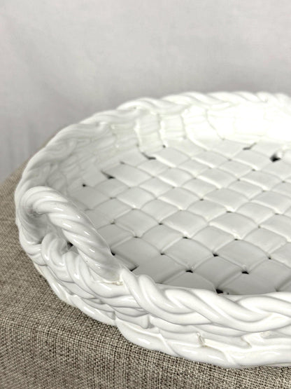 Italian Ceramic Basket Tray