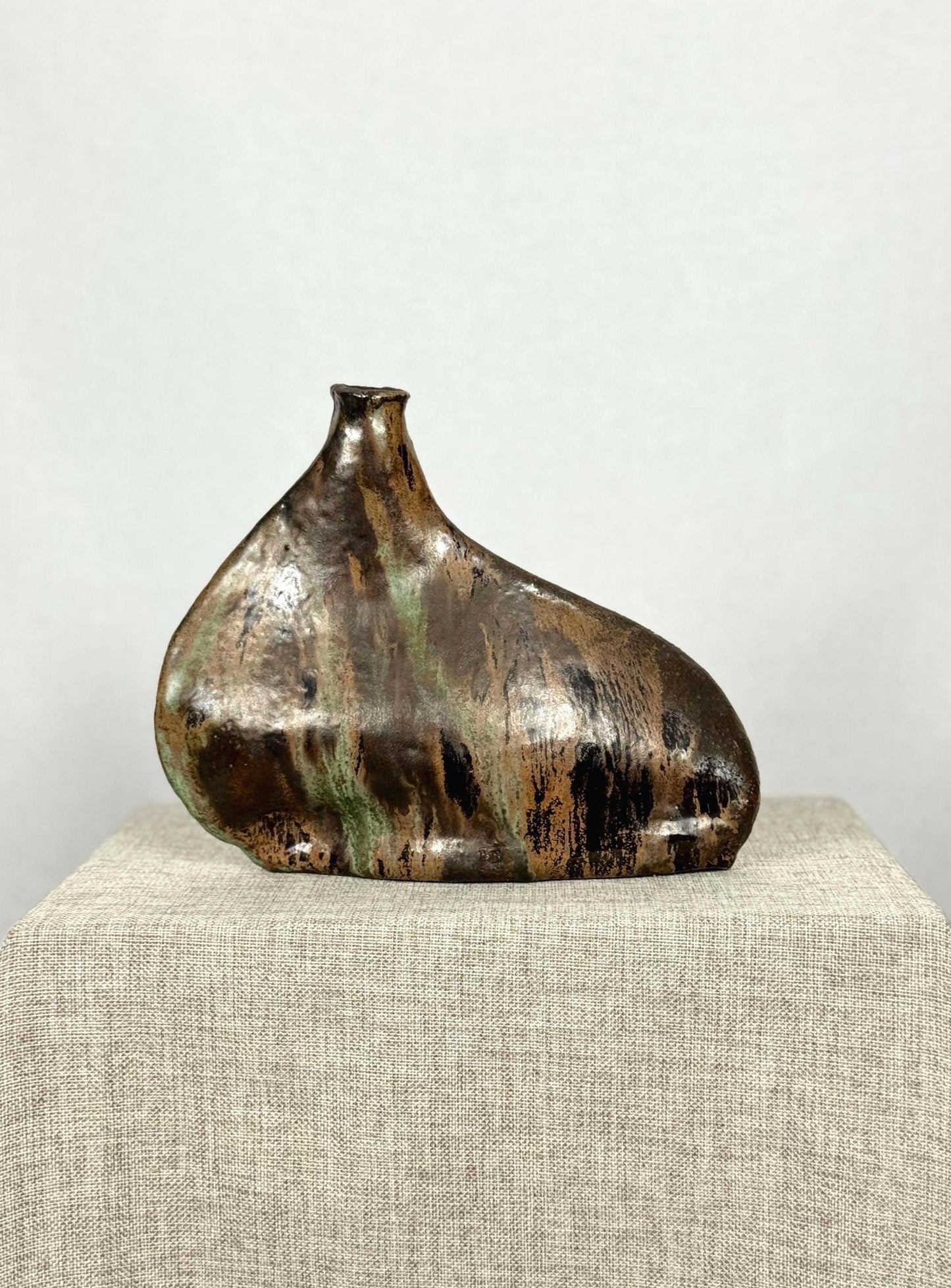 Vintage Sculptural Vase | Studio Pottery Vase | Asymmetrical Ceramic Vase
