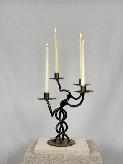 Brutalist Wrought Iron Candelabra