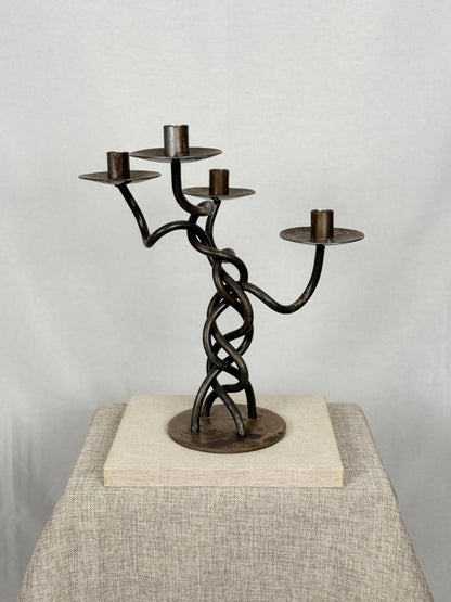 Brutalist Wrought Iron Candelabra