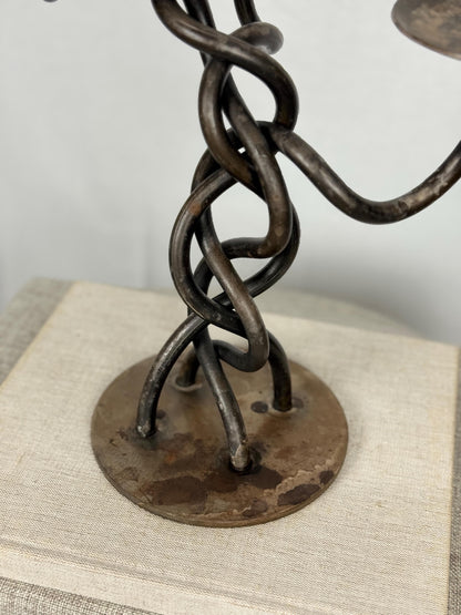 Brutalist Wrought Iron Candelabra