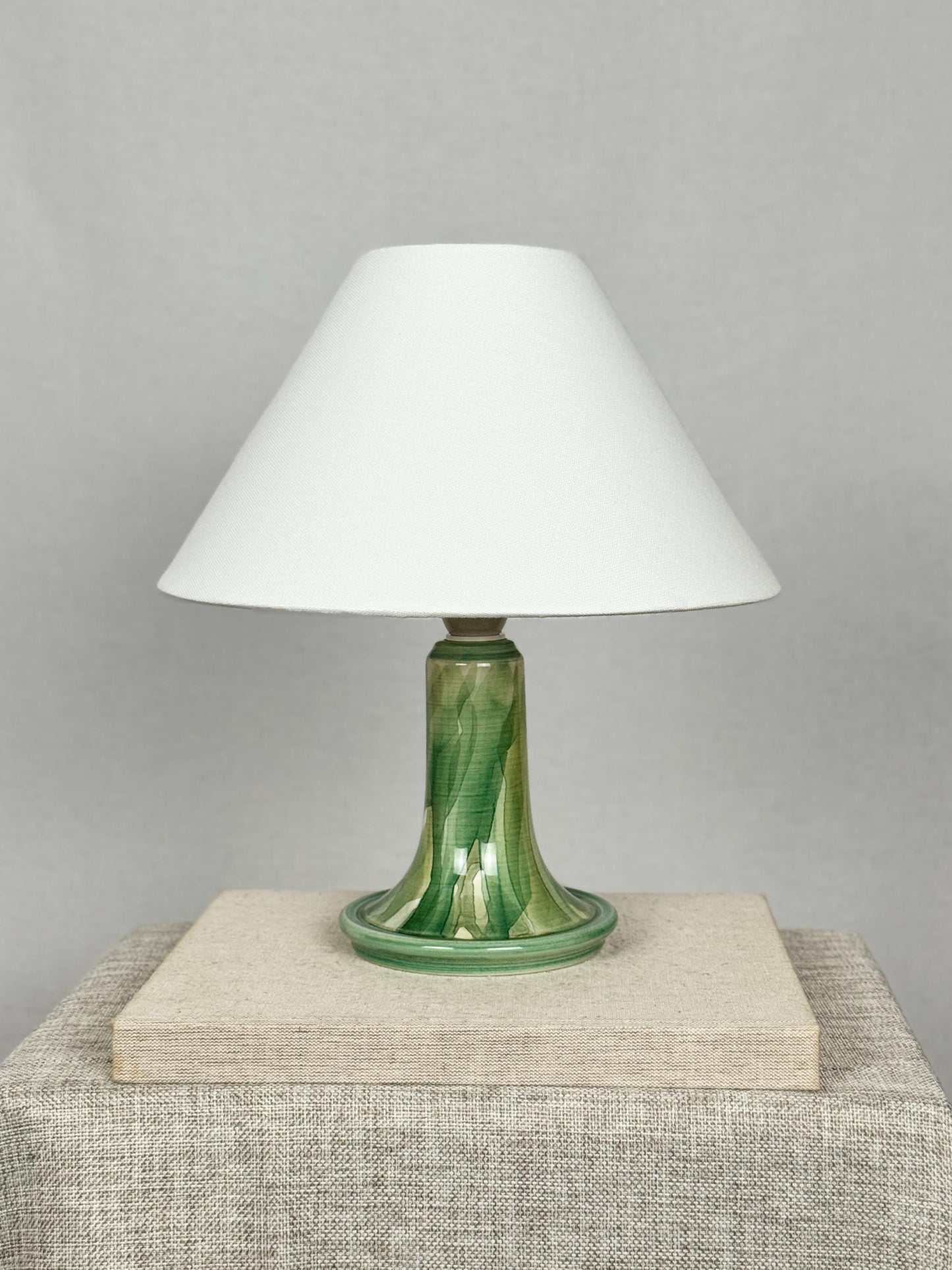 Vintage Jersey Pottery Table Lamp | Green Glazed Ceramic Lamp | Jersey Pottery Lighting