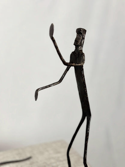 Brutalist Iron Dancing Men Bookends