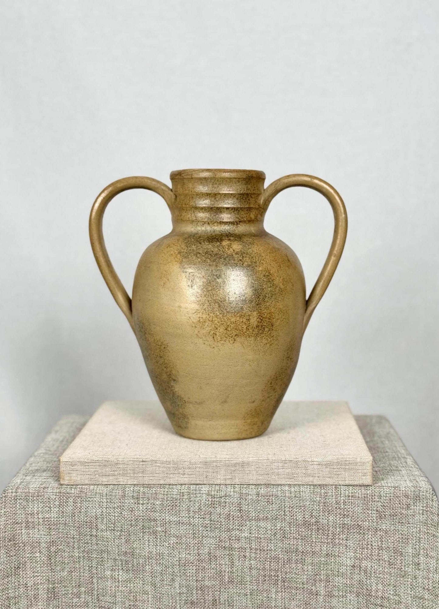Large Vintage Amphora Vase | Hillstonia Ceramic Vase | Twin Handled Pottery Vase
