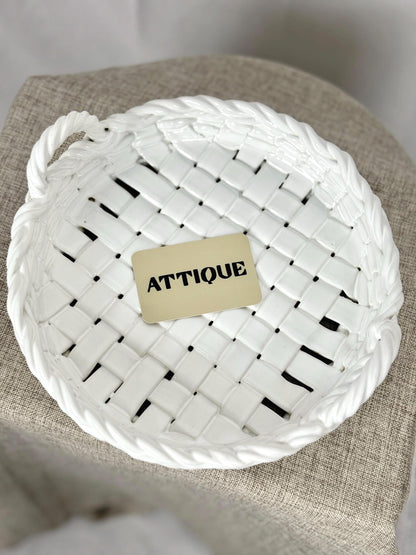 Italian Ceramic Basket Tray