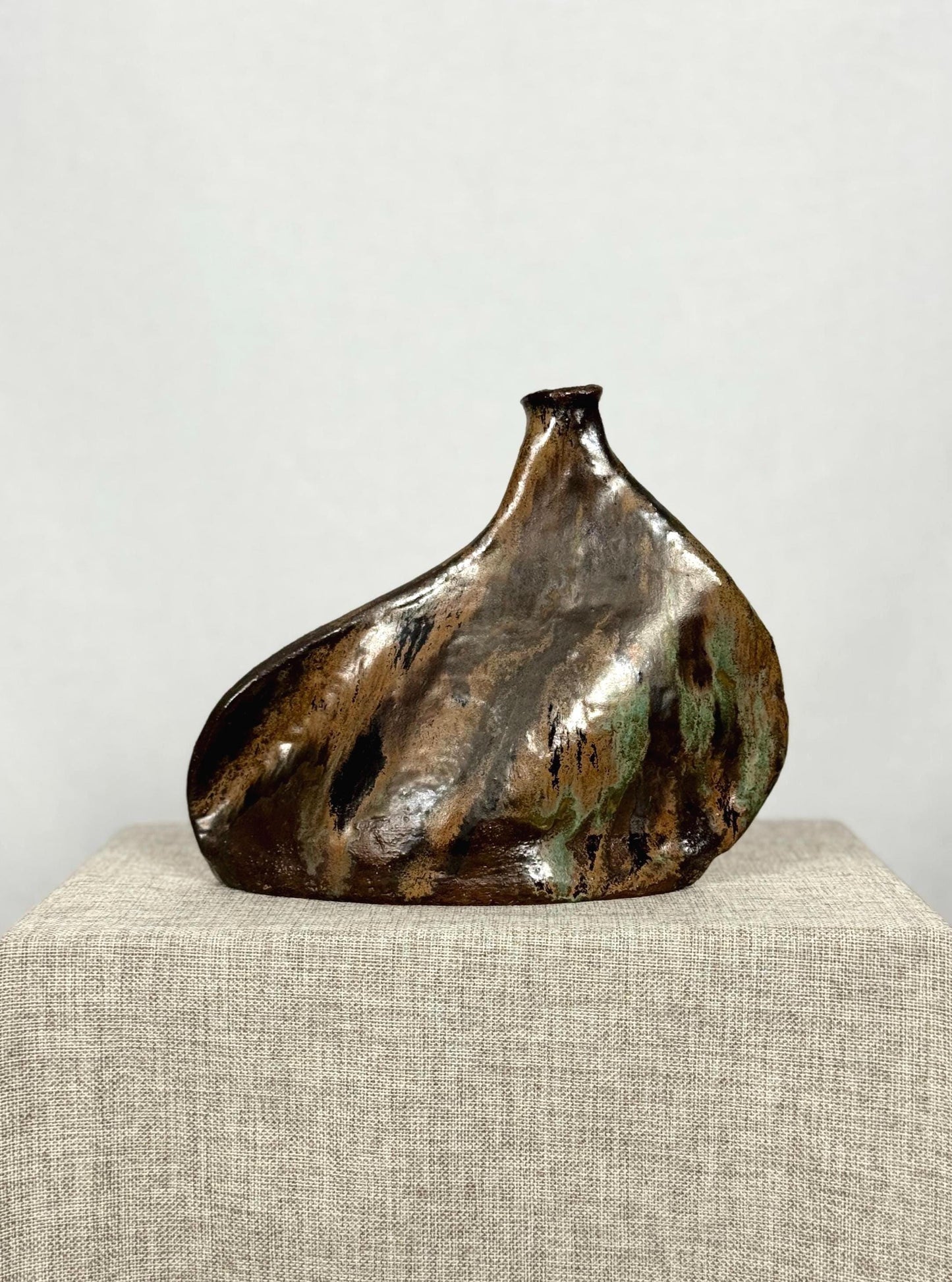 Vintage Sculptural Vase | Studio Pottery Vase | Asymmetrical Ceramic Vase