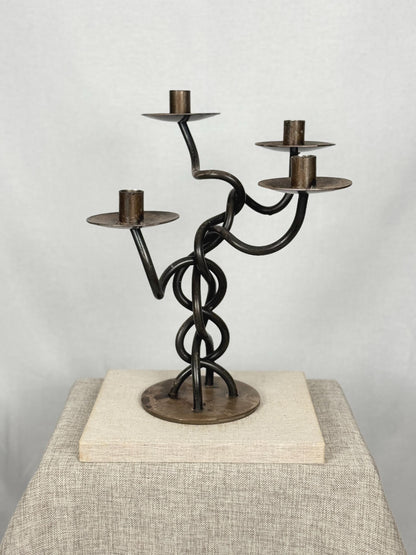 Brutalist Wrought Iron Candelabra
