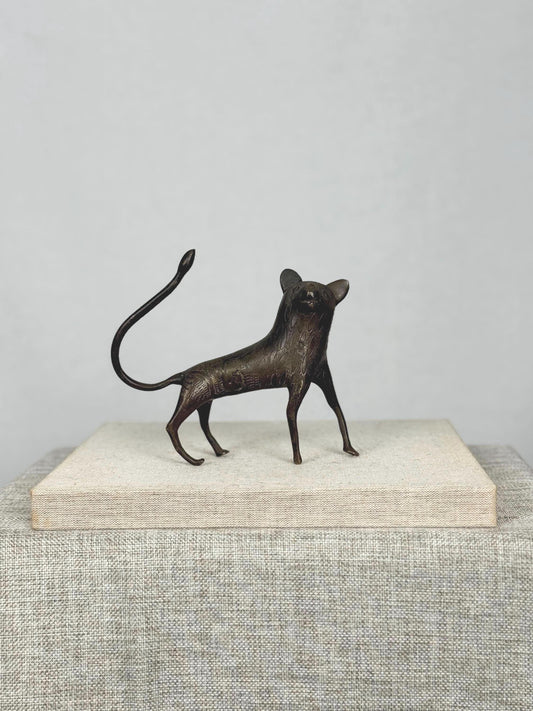 West African Benin Bronze Leopard Sculpture