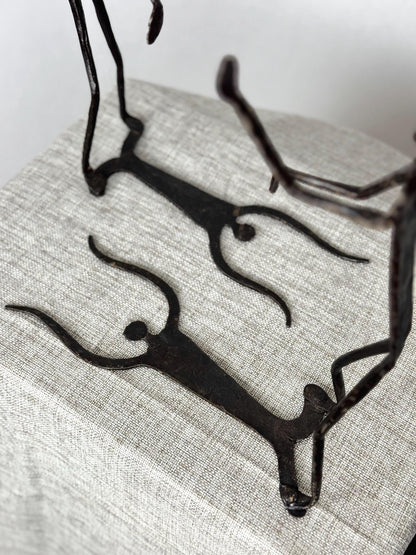 Brutalist Iron Dancing Men Bookends