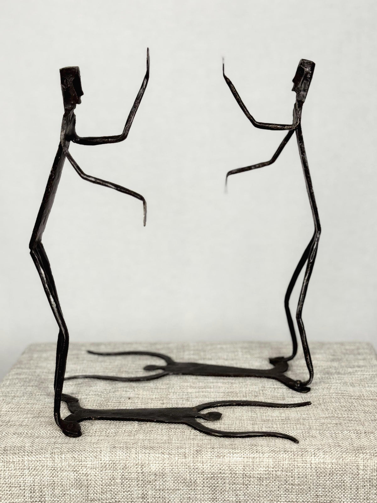 Brutalist Iron Dancing Men Bookends